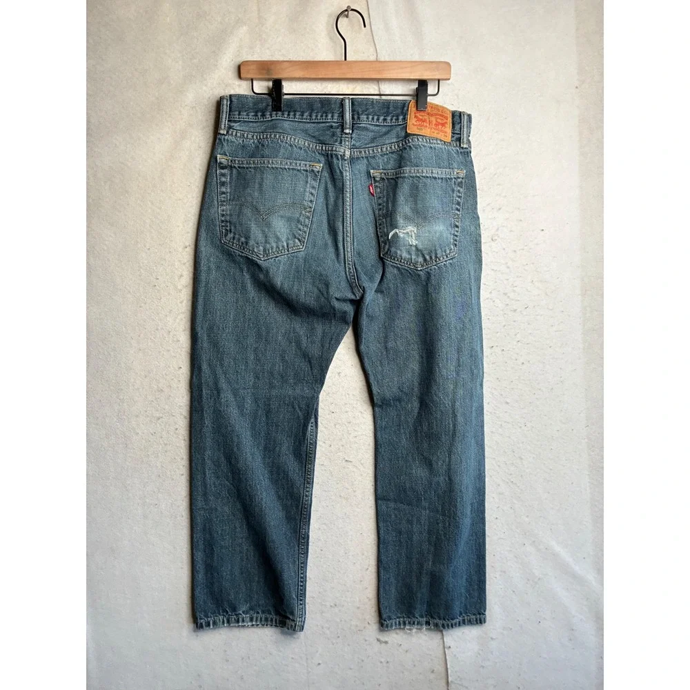 Levis 505 Regular Fit Straight Leg Blue Denim Jeans Mens W36 L29 00505-0059
